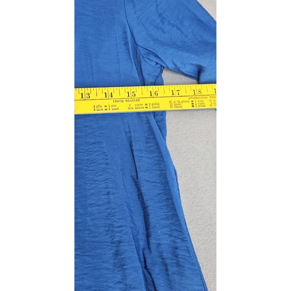 Van Heusen Cobalt Blue NotchNeck TunicTop XXS Flowy Quiet Luxury CorporateGirlie - Picture 4 of 7